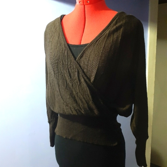 🌈Retro Faux Warap Sweater -S/M - Picture 1 of 6